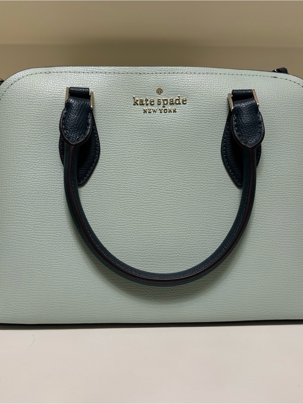 kate spade Two-Tone Mint and Black Leather Satchel